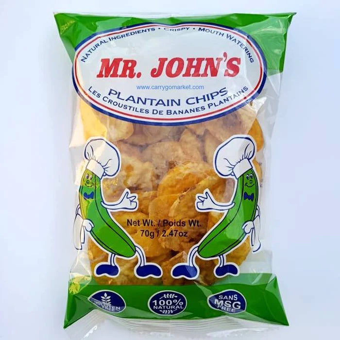 Mr John's Plantain chips (unripe)